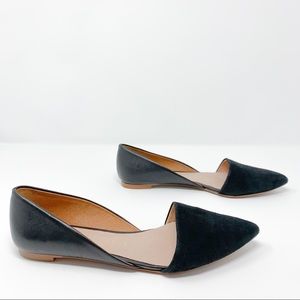 Madewell Arielle d'Orsay Flat Suede Black Size 6.5